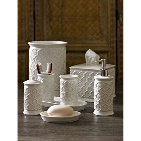 Embossed Porcelain Bath Accessory Collection 16181811