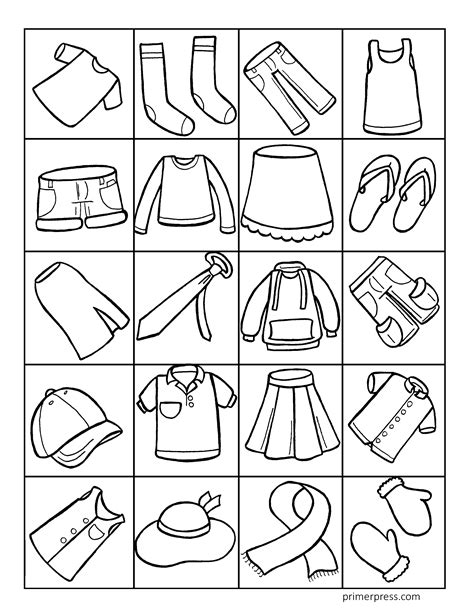 Free Printable Clothing Worksheets