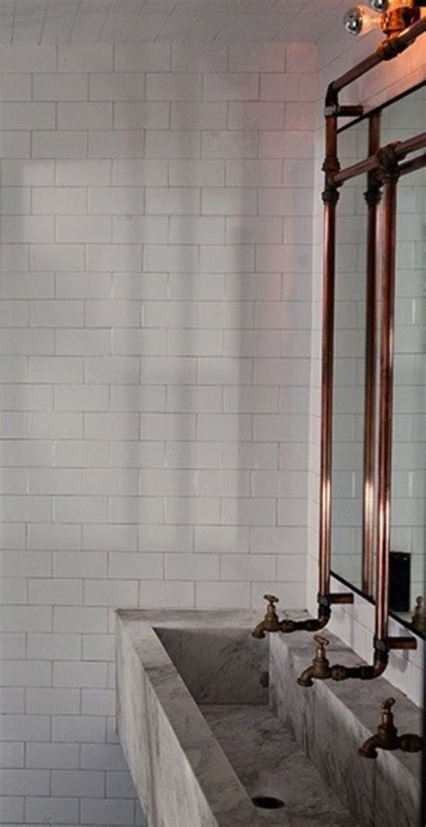 Bathroom sink ideas that can help bring color and decoration into your bathroom. bathroom sink and taps with exposed pipes | Bathroom ...