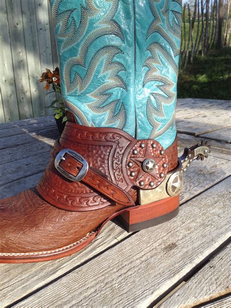 Pin by Mark Taylor on Spur straps | Boots, Leather craft projects