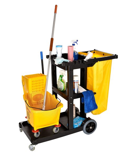 Janitorial Cleaning Cart With 3 Shelves Cleaner Solutions