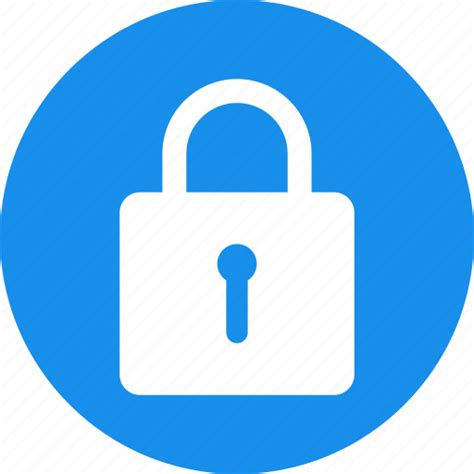 Blue Circle Lock Privacy Safe Secure Security Icon