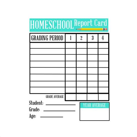Free 10 Sample Homeschool Report Card Templates In Pdf Ms Word
