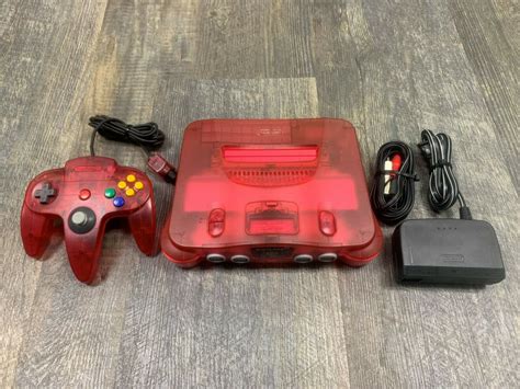 Nintendo 64 N64 Translucent Watermelon Red Console W Upgraded Gc