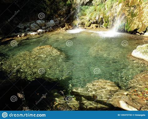 Turquoise Waterfall Lisine In Serbia Stock Photo Image Of Lake Scene
