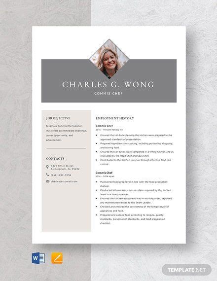 Most researched based second officer resume example in 2021. Commis Chef Resume Template in 2020 | Resume template word ...
