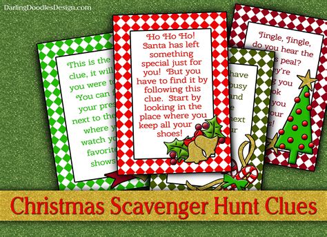 Free Printable Christmas Treasure Hunt Clues | Free Printable A to Z