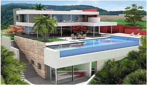 desain rumah mewah  lantai  kolam renang istimewa