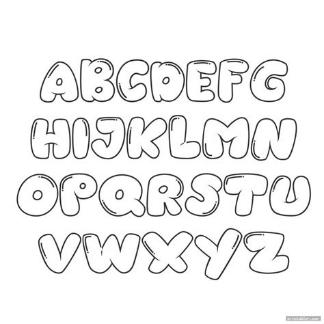 Cute Block Letter Font Alphabet Template Lettering