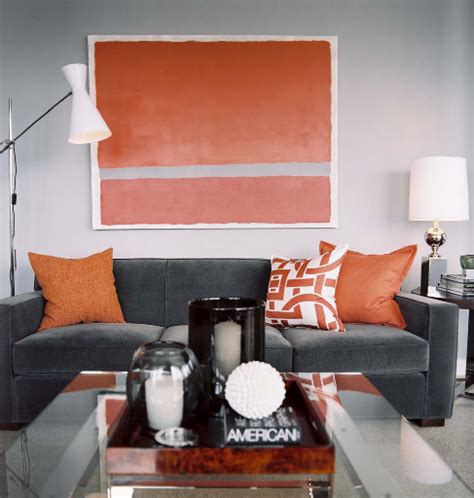 Gray And Orange Living Room Design Ideas