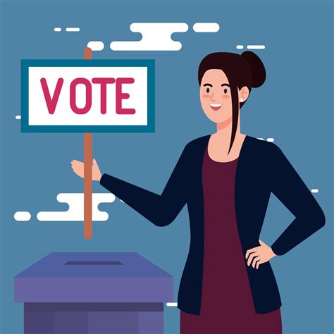 Election Day Woman Holding Vote Banner Vector Design 2499025 Vector Art