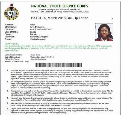 So for better understanding we are going to take this stage by stage by answering possible the green card is simply that slip you print after successful registration on nysc website. NYSC 2020/2021 call up letter batch A, B, C stream 1 and 2 ...