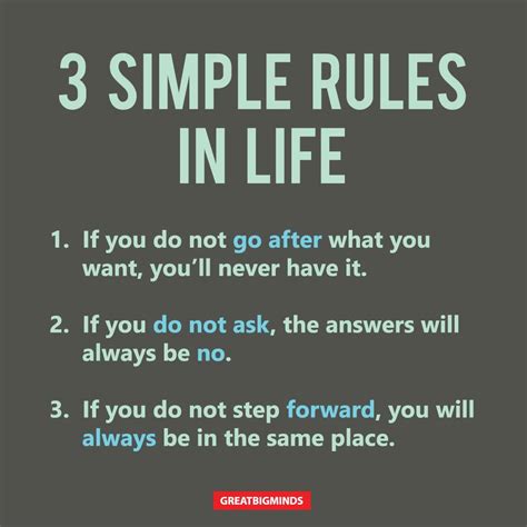 3 Simple Rules In Life Inspirational Quotes And Motivation Tips