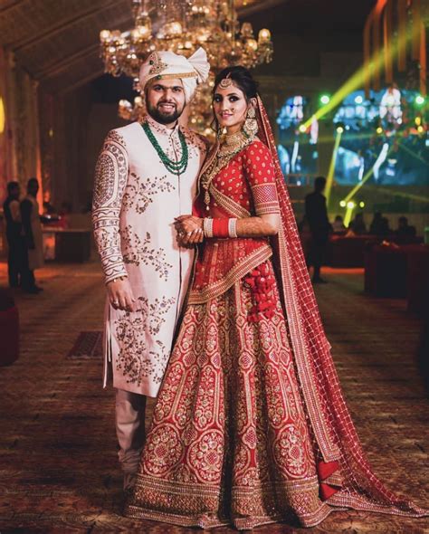 Indian Bridal Lehegna And Sherwani Couple Wedding Dress Wedding