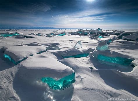 Turquoise Ice Northern Lake Baikal Russia Photo On Sunsurfer