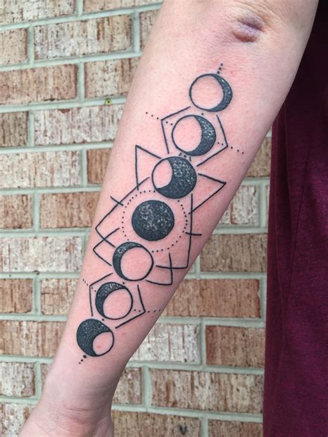 Geometric Moon Phases Tattoo Done By Jamie Dukes At Virginia Beach Ink