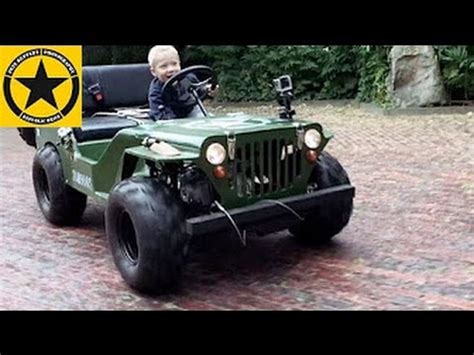 We have the biggest range on the net! CHILDREN JEEP 3-year old Boy drives gasoline powered JEEP ...