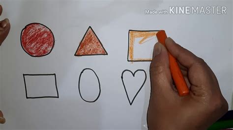 Draw Shapes Step By Step And Colouring Shapes For Toddlers Youtube