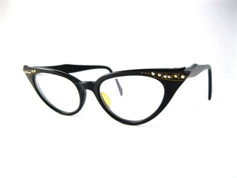 Black Cat Eye Glasses With Ab Rhinestones Classic Cat Eyes