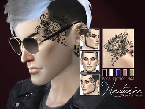 Pralinesims Face Tattoo Nocturne N02 Sims 4 Tattoos Sims 4 Cc Images