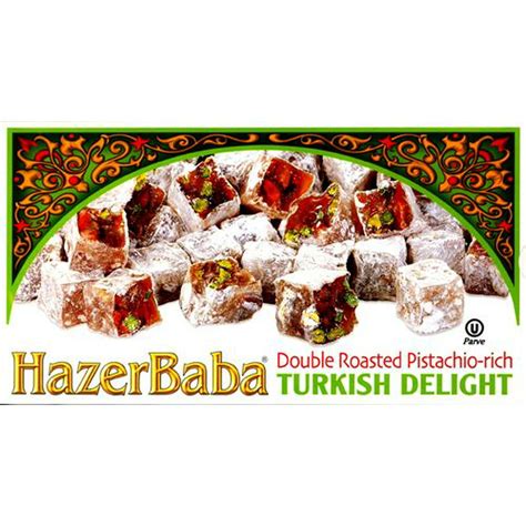 hazerbaba turkish delight with double roasted pistachio 12oz