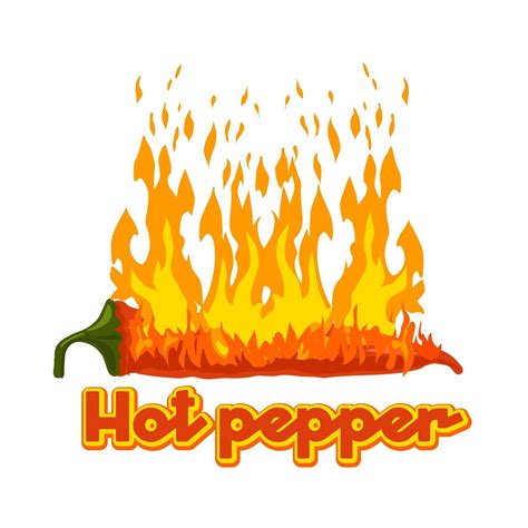 Hot Pepper Burns With Fire Isolated Vector Logo Vector Illustration