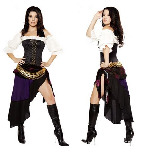 High Quality Female Pirate Costume Halloween Sexy Pirates Of The Caribbean Queen Cosplay Dress
