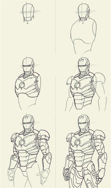 Learn how to draw iron man, from marvel. How to draw iron man : 10 Step by Step Examples