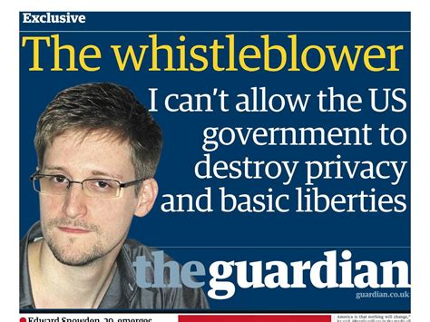 Heres The Front Page For The Guardians Huge Whistleblower Story