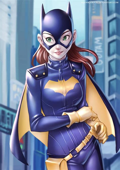 A Woman Dressed As Batgirl Is Standing In The City With Her Hands On Her Hips