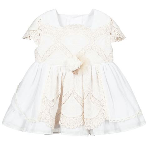 Miranda Girls Ivory Cotton Lace Dress Childrensalon