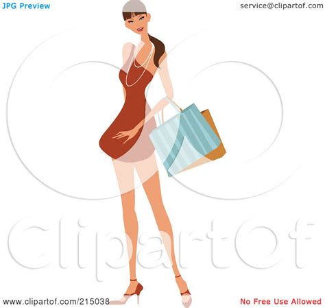 Royalty Free Rf Clipart Illustration Of A Pretty Lady Shopping In An