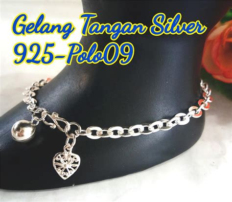 Jual gelang & bangles murah, garansi, lengkap dari pusatnya. Gelang Tangan Silver 925-Polo09(medi (end 2/13/2019 5:15 PM)