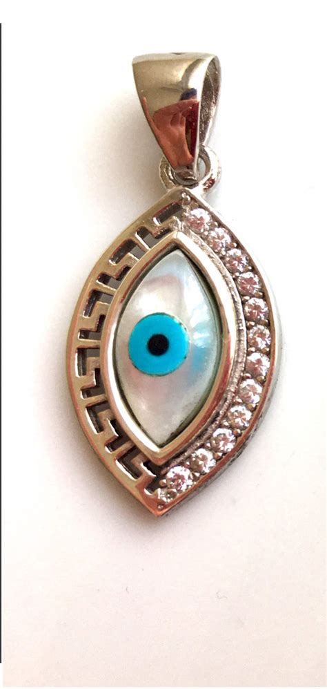 925 Sterling Silver Evil Eye Necklace Protector Necklace Etsy