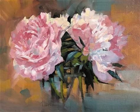Daily Paintworks SOLD Two Peonies Original Fine Art For Sale
