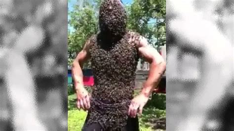 Man Covered On Honey Bees Youtube