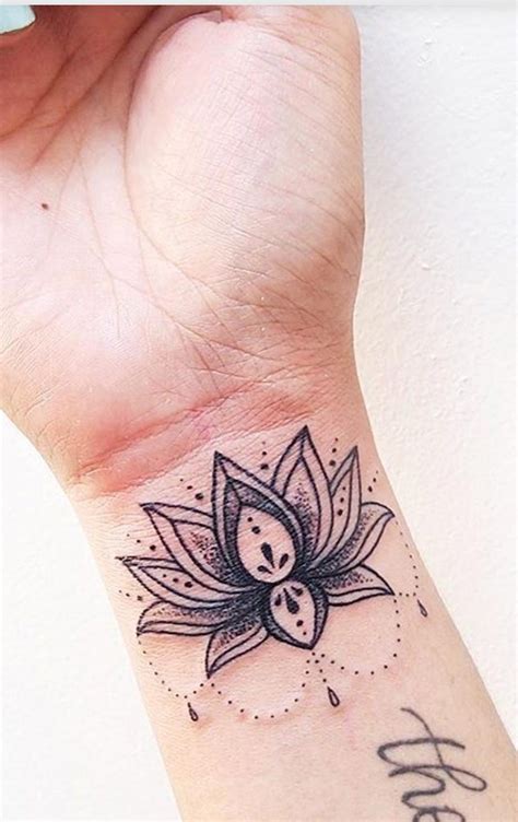 Pin By Ana On Tattoos Ideas Flower Wrist Tattoos Lotus Flower Tattoo