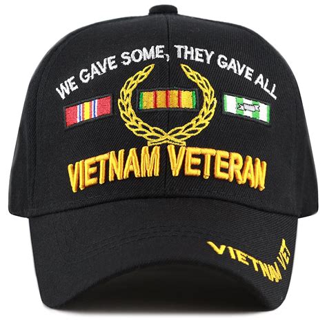 Official Licensed Vietnam Veteran D Baseball Cap Black Vet Cq Tk Gzm Vietnam