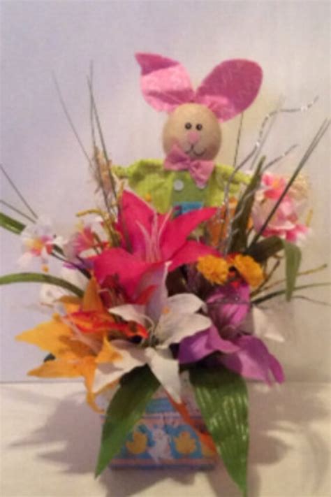 Easter Silk Flower Arrangement By Cnjcustomwoodworx On Etsy