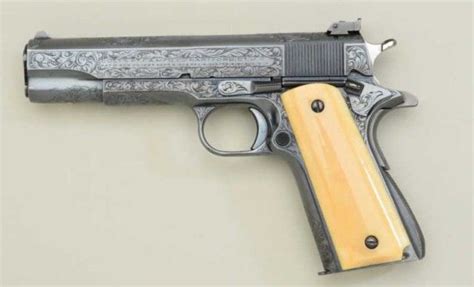 Rare Factory Engraved Pre War Colt 38 Super Match Semi Auto Pistol