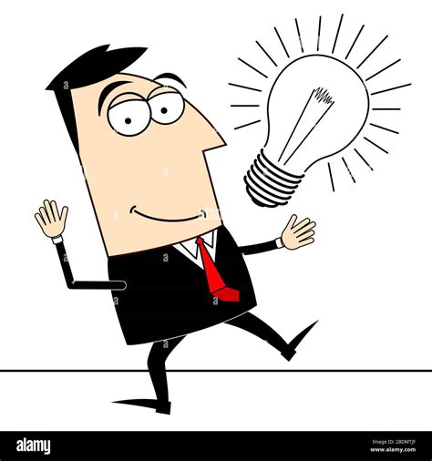 Cartoon Businessman Invention Concept Stock Photo Alamy