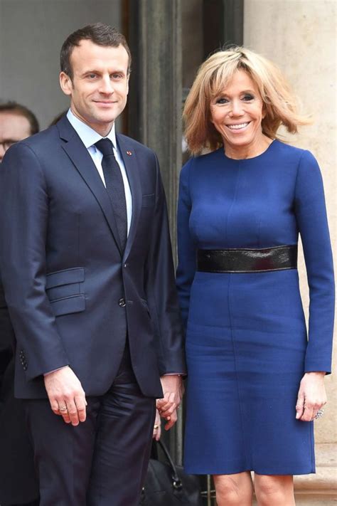 Macron Wife Brigitte Macron Wife French President Emmanuel Redaktionelles Stockfoto Stockbild