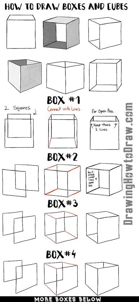 How To Draw Boxes And Cubes And How To Shade Them Step By Step Tutorial