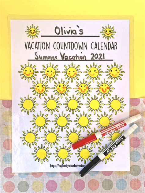 6 Free Printable Vacation Countdown Calendars Away We Wander And