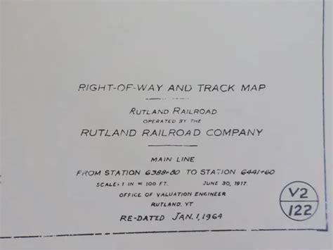 Map Right Of Way And Track Map Rutland Railroad Chittenden County City