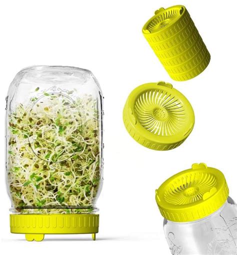 6 Pack Plastic Sprout Lid For Wide Mouth Mason Jars
