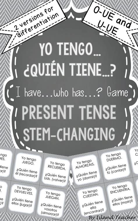 Stem Changing Present Tense O To Ue U To Ue Verbs I Havewho Has