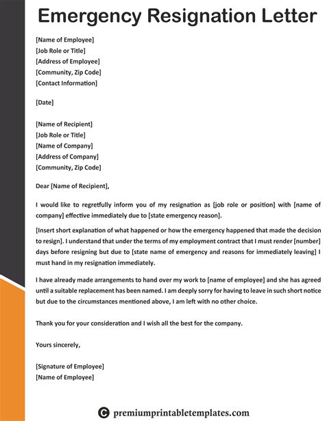 Sample Immediate Resignation Letter Due To New Job At Sample Letters