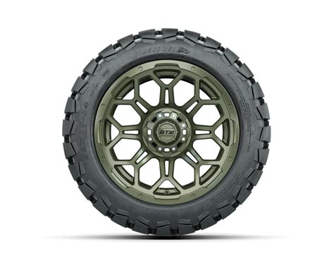 14 Gtw Bravo Matte Recon Green Wheels With 22 Timberwolf Mud Tires