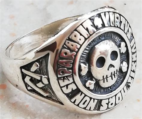 Skull And Bones Masonic Masons Handmade Ring Sterling Silver Etsy